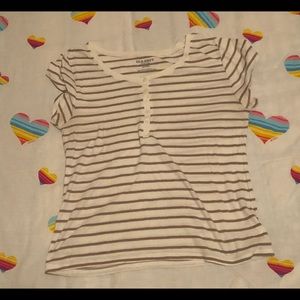 White Half Button-Up Shirt